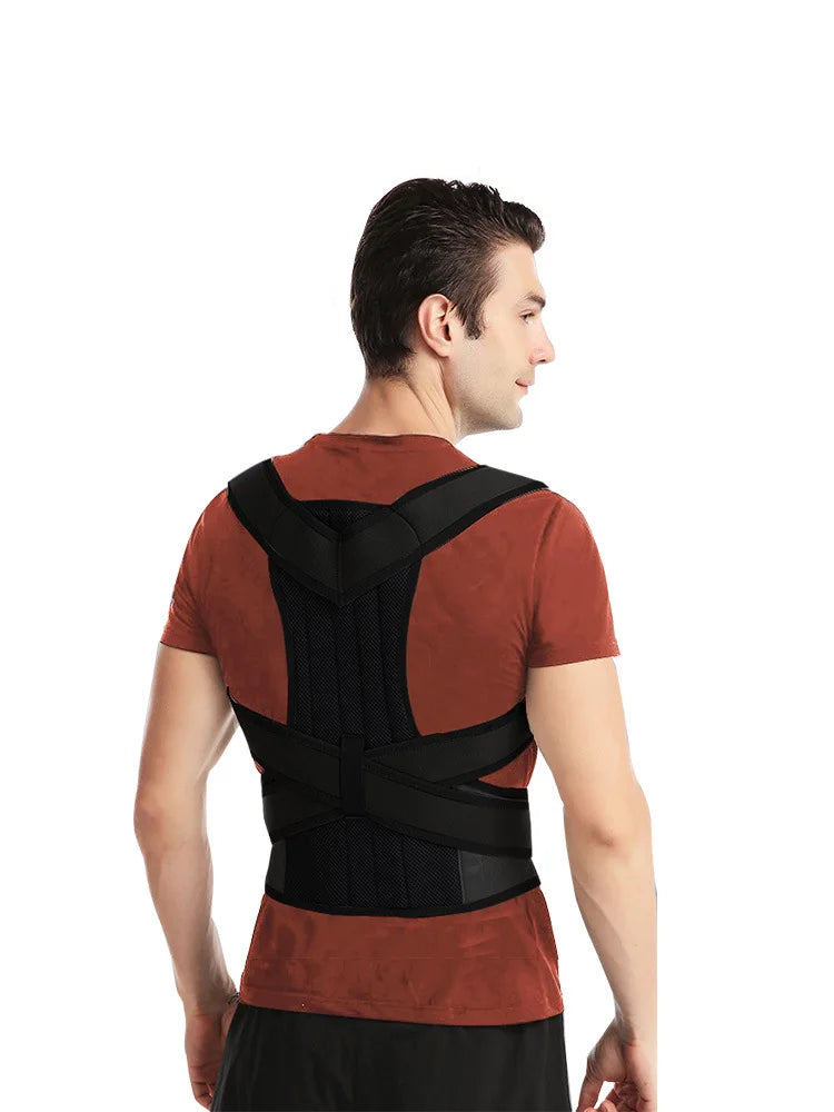 Spine Corrector Adjustable Upper Posture Belt with Clavicle Support Breathable Back Straightener Brace