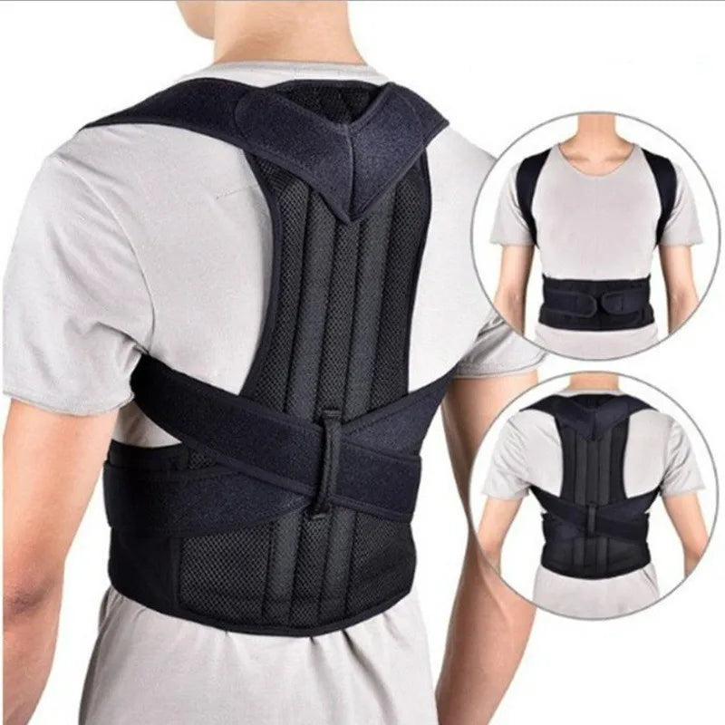 Spine Corrector Adjustable Upper Posture Belt with Clavicle Support Breathable Back Straightener Brace